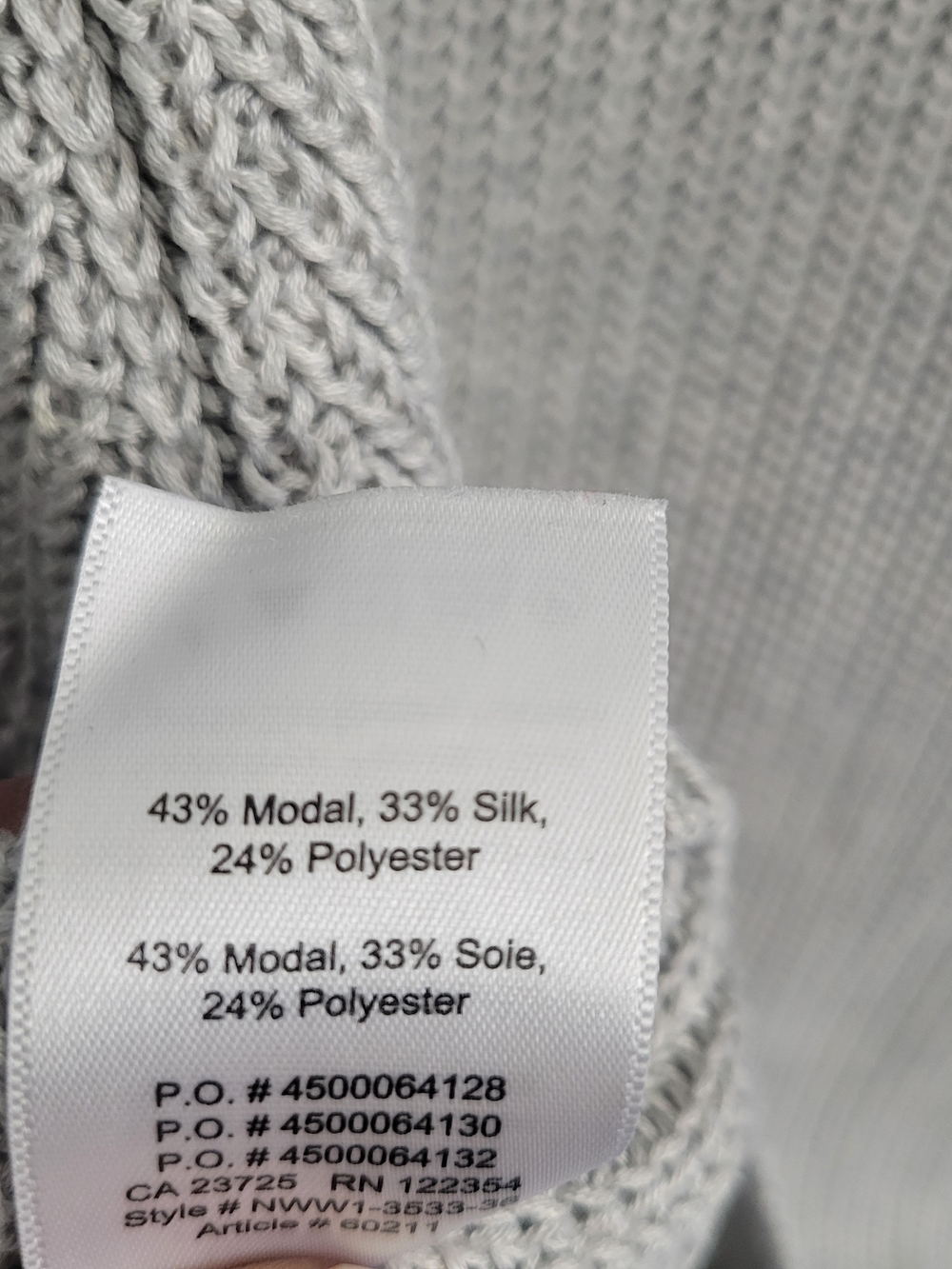 BABATON Sleeveless Ribbed Silk Blend Turtleneck Sweater - Size S Gray Minimalist - Picture 6 of 8